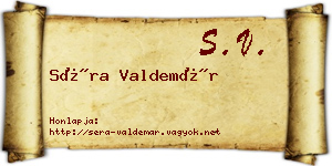 Séra Valdemár névjegykártya